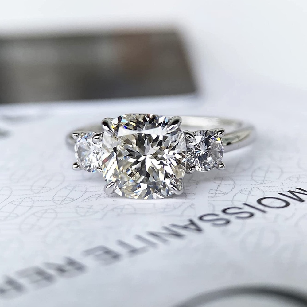 2.5 carat Moissanite Diamond engagement ring 14k gold plated